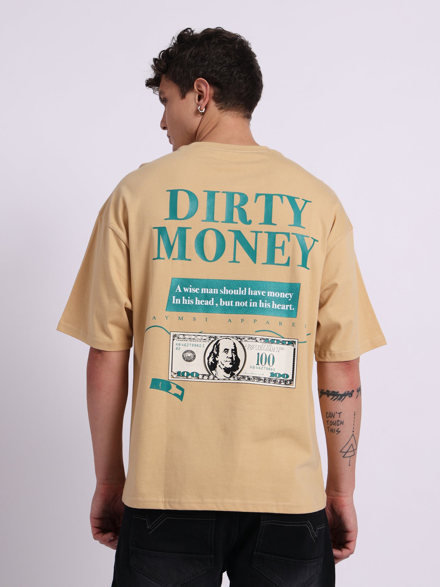 Dirty Money T-Shirt (210 GSM) – Oversized Streetwear with Phoenix Graphics (Ultra Soft Fabric)