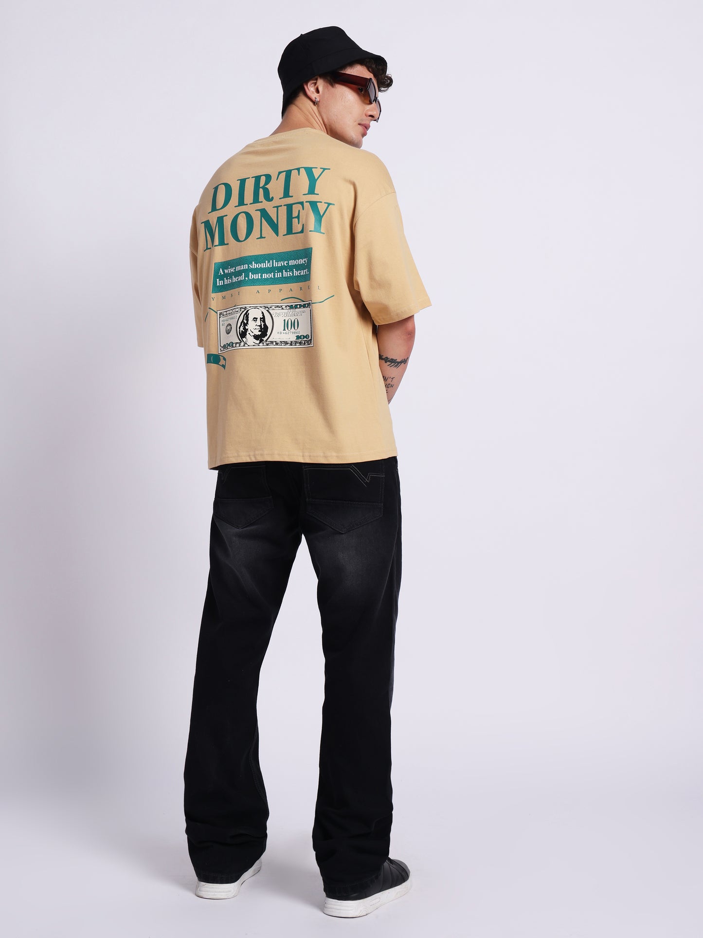Dirty Money T-Shirt (210 GSM) – Oversized Streetwear with Phoenix Graphics (Ultra Soft Fabric)