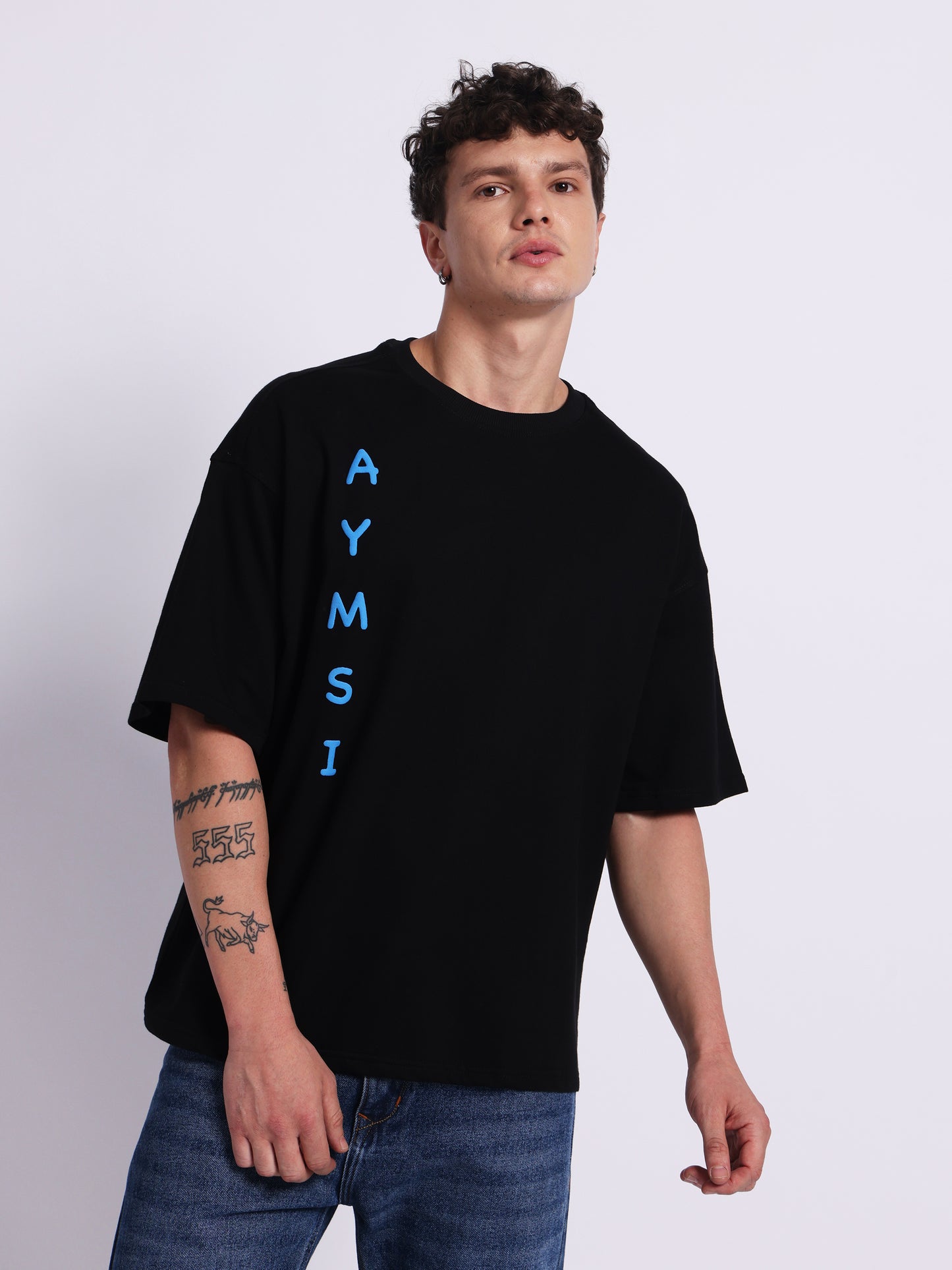 Dragon Sky Drip T-Shirt (240 GSM) – Oversized Streetwear with Phoenix Graphic & Puff Print (Ultra Soft Fabric)
