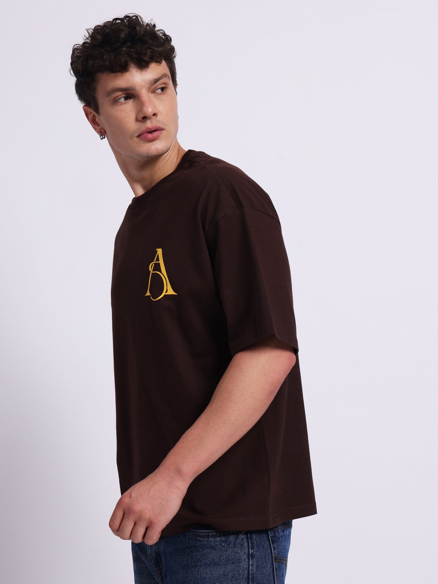 "PAINCRAFT" – (210 GSM) Oversized Streetwear T-Shirt Premium Cotton (Brown)