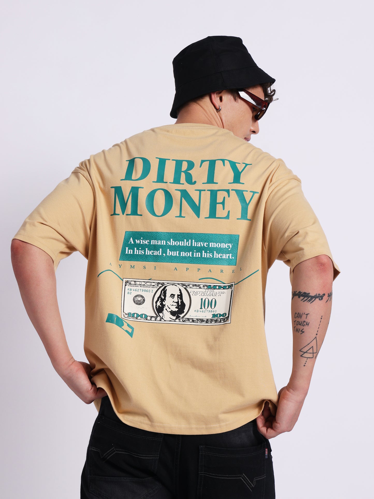 Dirty Money T-Shirt (210 GSM) – Oversized Streetwear with Phoenix Graphics (Ultra Soft Fabric)