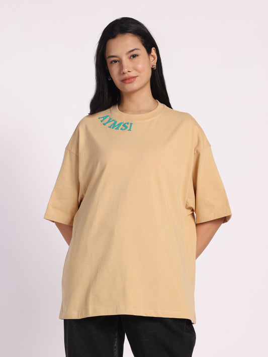 Dirty Money Oversized T-Shirt for Men & Women | Beige Cotton Tee with Dollar Bill Quote Print | Unisex Streetwear Fashion