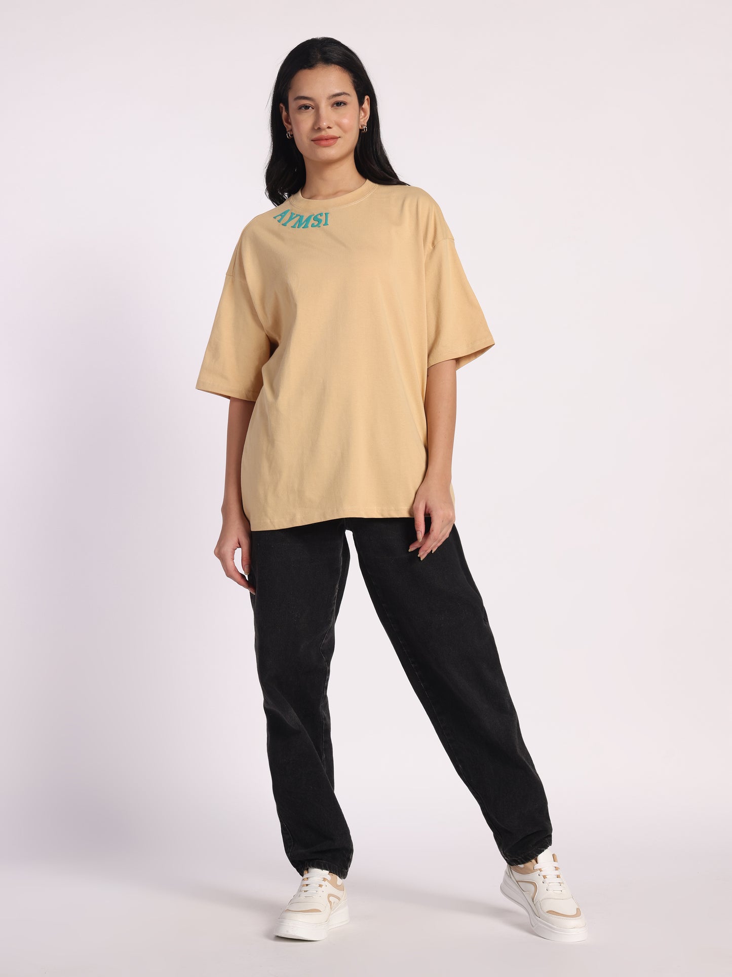 Dirty Money Oversized T-Shirt for Men & Women | Beige Cotton Tee with Dollar Bill Quote Print | Unisex Streetwear Fashion
