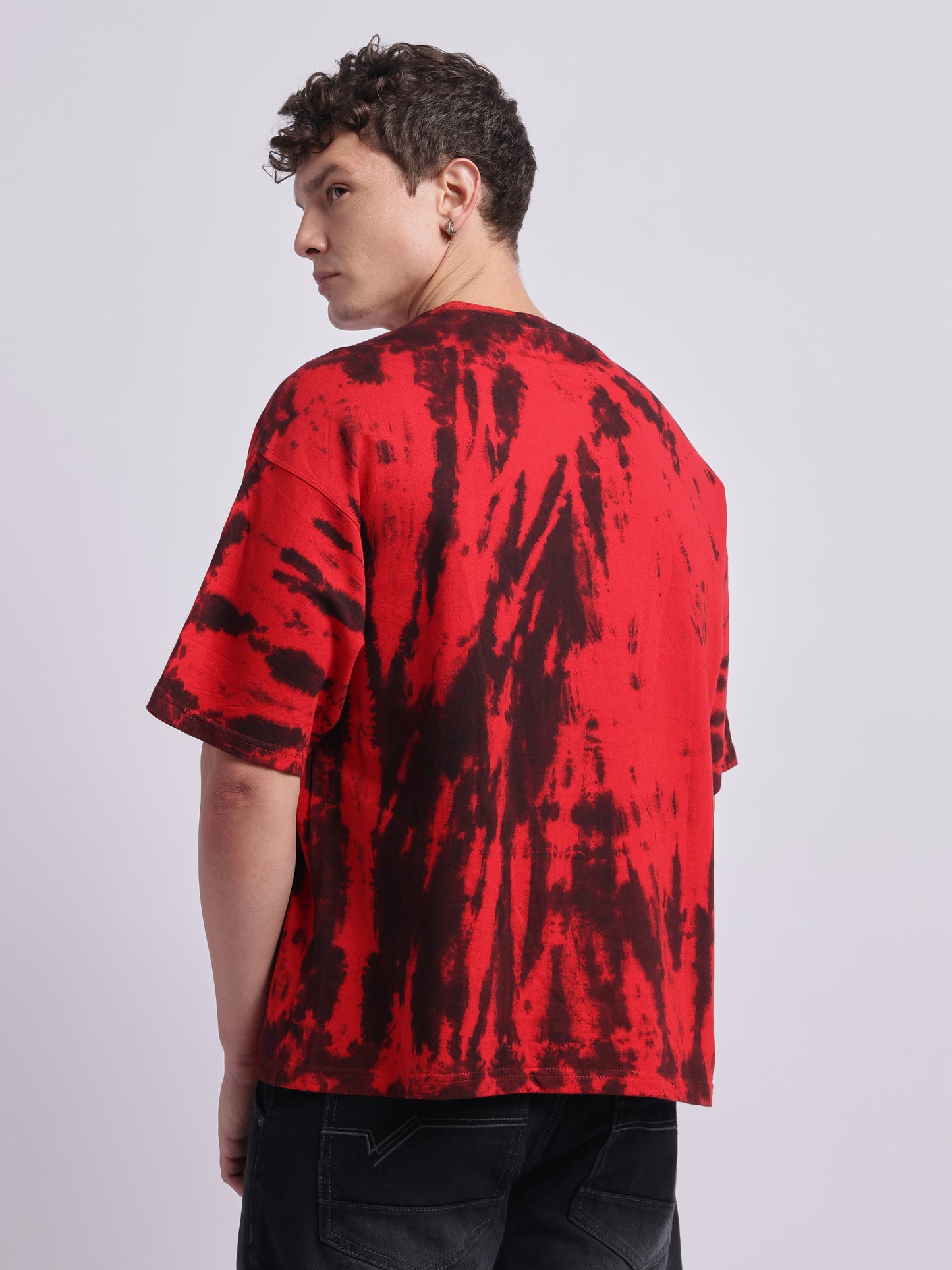 The BLAZORA – Red Tie-Dye Phoenix Shirt| 240 GSM | Oversized Streetwear for Creators & Rebels (ULTRA SOFT TEE)