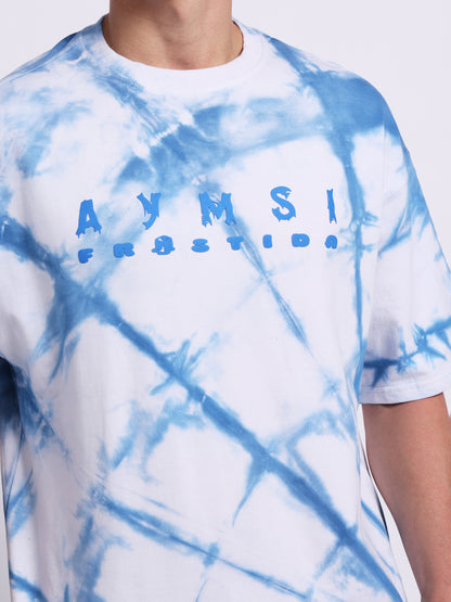 FROSTIDA Blue Tie-Dye (240 GSM) Oversized Tee  Premium Streetwear T-Shirt Ultra Soft TEE